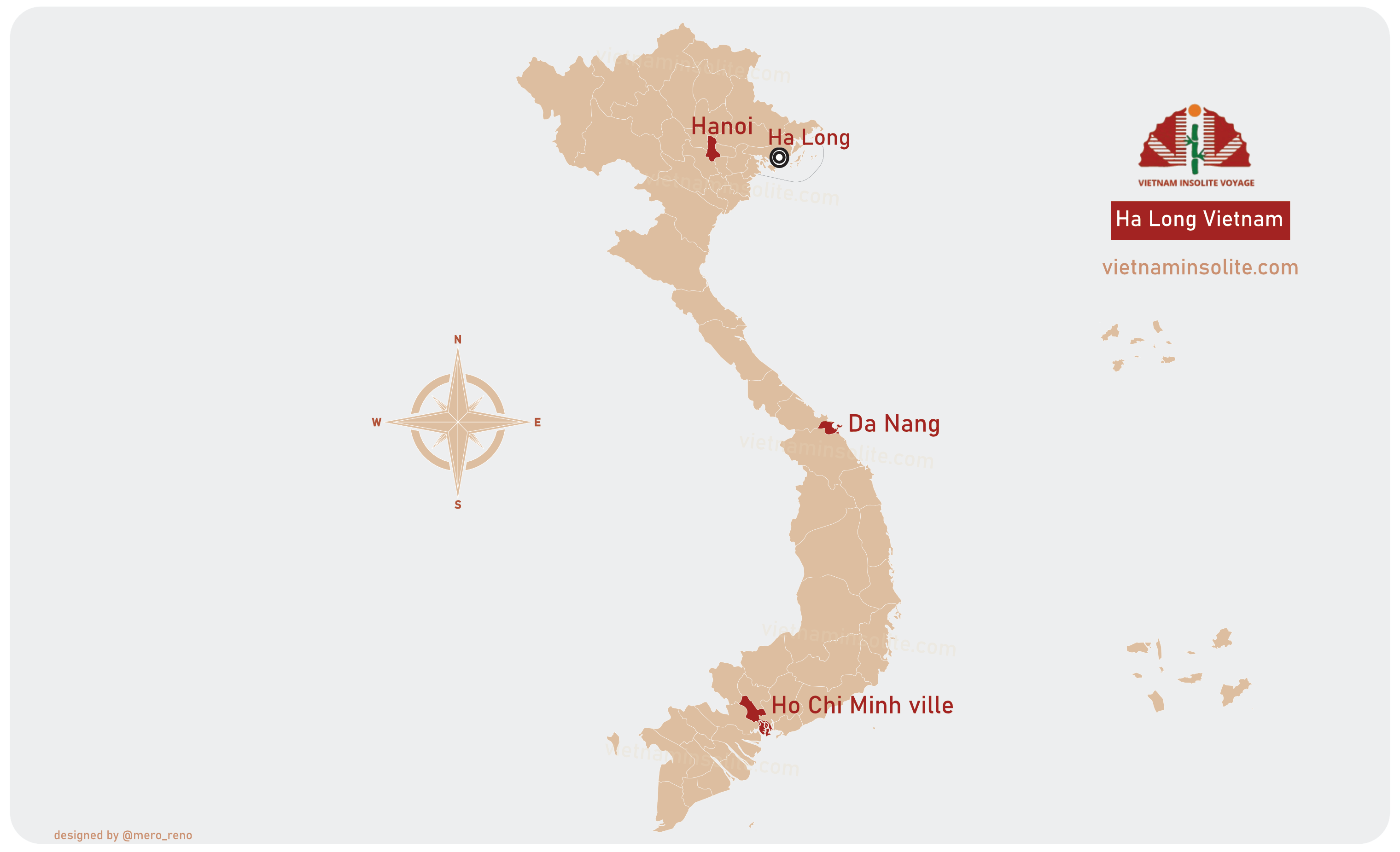 La carte vietnam - position de la baie d'Halong